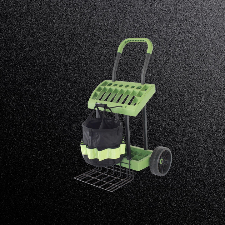 The Exceptional Tool Toter series features a rolling garden cart by Vertex.  The tool organizer functions as a super-duty tool box on wheels and is a premium made in use yard and garden cart.